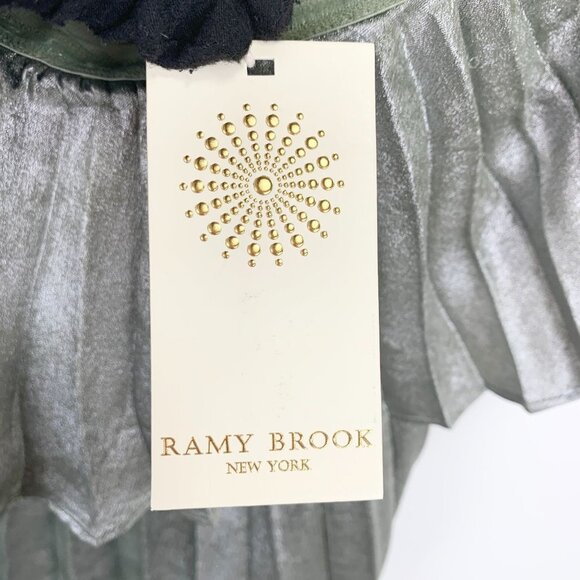 NWT Ramy Brook Ryleigh Metallic Pleated Mini Dress Size US 2 - Picture 10 of 12